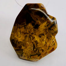 Load image into Gallery viewer, Fossilized Wood Irregular Flat Briolette | 52x43x7mm| Tan/Brown | 1 Pendant Bead
