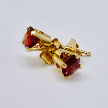 Load image into Gallery viewer, Garnet 14K Gold Faceted Round Post Earrings | 4mm | Red | 1 Pair |