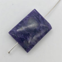 Load image into Gallery viewer, 75cts of Rare Rectangular Pillow Charoite Beads | 2 Beads | 26x20x8mm | 10871D - PremiumBead Alternate Image 2