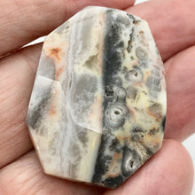 Load image into Gallery viewer, Crazy Lace Agate Scenic Carved Pendant Bead | 40x30x8mm | Gray White Orange |