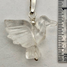 Load image into Gallery viewer, Quartz Dove Pendant Necklace | Semi Precious Stone Jewelry | Silver | 1 1/8" | - PremiumBead Alternate Image 6