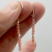 Load image into Gallery viewer, Stiletto Gem Quality Rhodochrosite Drop Silver Lever Back Earrings - PremiumBead Alternate Image 4
