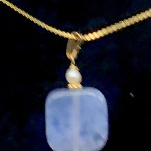 Load image into Gallery viewer, Blue Chalcedony 14K Gold Filled Drop Pendant | 1 1/4" Long |