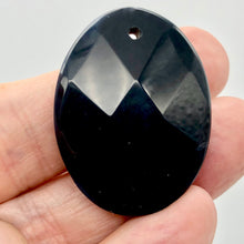 Load image into Gallery viewer, Stunning Faceted Onyx Centerpiece Pendant Beads| 40x30mm| Black| Oval | 2 Beads| - PremiumBead Alternate Image 5
