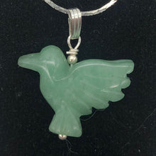 Load image into Gallery viewer, Aventurine Dove Pendant Necklace | Semi Precious Stone Jewelry | Silver Pendant - PremiumBead Alternate Image 3