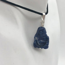 Load image into Gallery viewer, Namaste Hand Carved Sodalite Buddha and Sterling Silver Pendant, 1.5&quot; Long - PremiumBead Alternate Image 6
