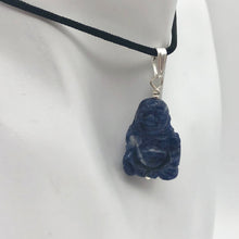Load image into Gallery viewer, Namaste Hand Carved Sodalite Buddha and Sterling Silver Pendant, 1.5" Long - PremiumBead Alternate Image 6