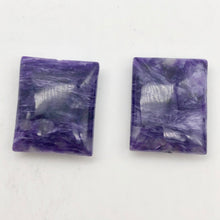 Load image into Gallery viewer, 75cts of Rare Rectangular Pillow Charoite Beads | 2 Beads | 24x20x9mm | 10871C - PremiumBead Alternate Image 10
