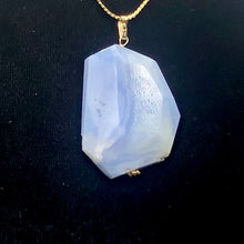 Load image into Gallery viewer, Blue Chalcedony 14K Gold Filled Faceted Crystal Pendant | 1 1/2" Long| Lavender|