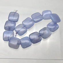 Load image into Gallery viewer, Blue Chalcedony Square Bead Strand | 16x16x5 | Blue | 26 Beads |