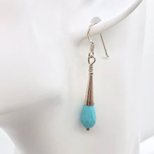 Load image into Gallery viewer, Natural Blue Turquoise and Silver Earrings |Turquoise|1.75" (long)| 307404 - PremiumBead Alternate Image 4