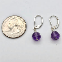 Load image into Gallery viewer, Royal Natural Untreated Faceted Amethyst Solid Sterling Silver Earrings 310453B - PremiumBead Alternate Image 4
