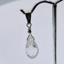 Load image into Gallery viewer, Quartz Sterling Silver Facetted Briolette | 1 1/2" Long | Clear | 1 Pendant |