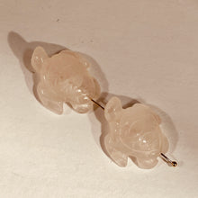 Load image into Gallery viewer, Majestic 2 Carved Rose Quartz Sea Turtle Beads | 23x18.5x8mm | Pink