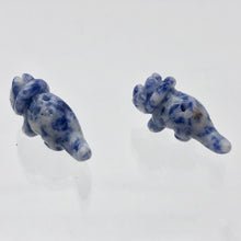 Load image into Gallery viewer, Dinosaur 2 Carved Sodalite Triceratops Beads | 22x11x7.5mm | Blue w/White - PremiumBead Alternate Image 8