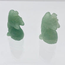 Load image into Gallery viewer, Howling New Moon 2 Carved Aventurine Wolf / Coyote Beads | 22x12x7.5mm | Green - PremiumBead Alternate Image 2