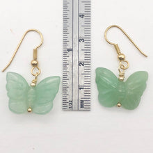 Load image into Gallery viewer, Aventurine Butterfly 14Kgf Gold Earrings | Semi Precious Stone Jewelry | - PremiumBead Alternate Image 6