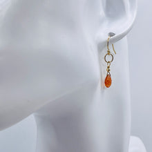 Load image into Gallery viewer, Sunstone Faceted Briolette 14K Gold Filled Earrings | 3/4" Long | Orange | 1 |