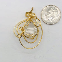 Load image into Gallery viewer, Herkamer Diamond 14K Gold Filled Wire Wrap Drop Pendant | 1 1/2" Long| Clear| 1