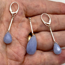 Load image into Gallery viewer, Blue Chalcedony Designer Sterling Silver Pendant and Earrings Jewelry Set