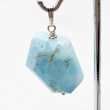 Load image into Gallery viewer, Hemimorphite Sterling Silver Carved Pendant | 1 1/4" Long | Blue | 1 Pendant |