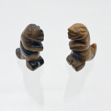 Load image into Gallery viewer, T-Rex Dinosaur 2 Tiger's Eye Tyrannosaurus Rex Beads | 21x18x7.5mm | Golden - PremiumBead Alternate Image 2