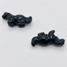 Load image into Gallery viewer, Dinosaur 2 Carved Obsidian Diplodocus Beads | 25x11.5x7.5mm | Black - PremiumBead Alternate Image 9