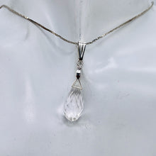 Load image into Gallery viewer, Quartz Sterling Silver Facetted Briolette | 1 1/2" Long | Clear | 1 Pendant |