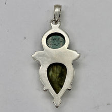 Load image into Gallery viewer, Malachite Labradorite Sterling Silver Goddess | 2 1/2" Long | Blue Green Flash |