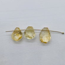 Load image into Gallery viewer, Citrine Faceted Pear Briolette Beads | 11x8x6 to 14x11x13 | Yellow | 6 Beads |
