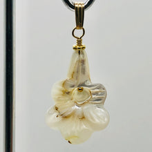 Load image into Gallery viewer, Mother of Pearl Lily 14K Gold Filled Pendant| 1 1/4&quot; Long | White | 1 Pendant |
