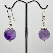 Load image into Gallery viewer, Faceted 10mm Amethyst and Sterling Earrings 309385