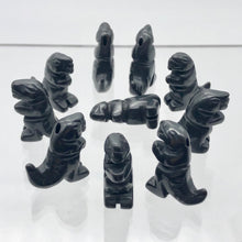 Load image into Gallery viewer, Hand Carved Hematite Tyrannosaurus Rex Figurine | 21x18x8mm | Sil ver - PremiumBead Alternate Image 3