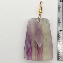 Load image into Gallery viewer, Striped Lavender Fluorite 14K Gold Filled Trapezoid Pendant | 2 Inch Long |