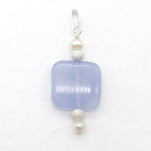 Load image into Gallery viewer, Blue Chalcedony FW Pearl Sterling Silver Drop Pendant | 1 5/8" Long |