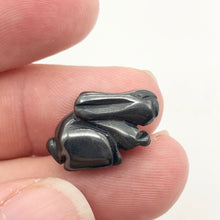 Load image into Gallery viewer, Hoppity 2 Hand Carved Hematite Bunny Rabbit Beads | 21x11.5x9mm | Graphite - PremiumBead Alternate Image 2
