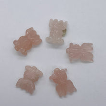 Load image into Gallery viewer, Swim Carved Rose Quartz Koi Goldfish Bead