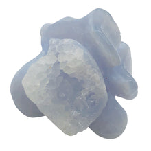 Load image into Gallery viewer, Designer's Dream! Chalcedony Druzy Crystal Flower Pendant Bead| 1 1/4"| Blue|1 |