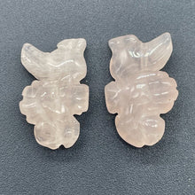 Load image into Gallery viewer, 2 Rose Quartz Carved Seahorse Beads | 35x19x5mm | Pink