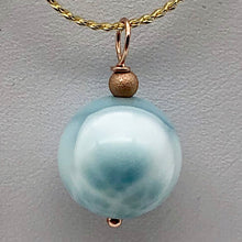 Load image into Gallery viewer, Larimar 14K Rose Gold Filled Round | 1" Long | Blue | 1 Pendant