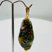 Load image into Gallery viewer, Ocean Jasper 14K Gold Filled Long | 2 1/2" Long | Green/Brown | 1 Pendant |