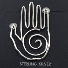 Load image into Gallery viewer, Fancy! One 8 Gram Sterling Silver Hand Lapel Pin Brooch | 1 1/4 x 2 3/4 inch |