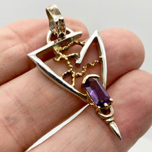 Load image into Gallery viewer, Amethyst Sterling Silver Pendant with 18K Gold Accent - PremiumBead Alternate Image 5