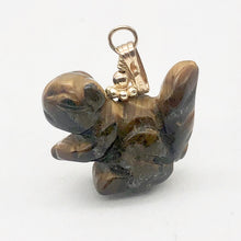 Load image into Gallery viewer, Tiger's Eye Squirrel Pendant Necklace|Semi Precious Stone Jewelry|14k Pendant