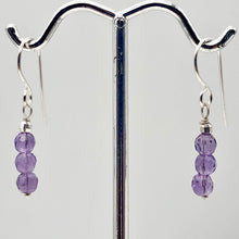 Load image into Gallery viewer, AAA Natural Faceted Amethyst Round 4mm beads Earrings | 1" Long | Purple |