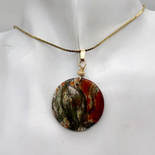 Load image into Gallery viewer, Limbcast Round 14K Gold Filled Pendant | 1.5" Long | Green Clear Orange |