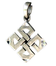 Load image into Gallery viewer, Nordic Shield Knot Sterling Silver Celtic Knot Charm Pendant | 3.65g | 009970B