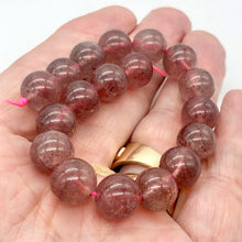 Load image into Gallery viewer, Strawberry Quartz w/Hematite Half Strand | 11mm | Strawberry lilac | 18 Bead(s)