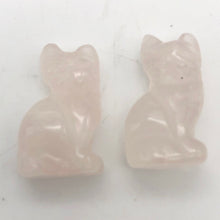 Load image into Gallery viewer, Adorable! 2 Rose Quartz Sitting Carved Cat Beads | 21x14x10mm | Pink - PremiumBead Alternate Image 9