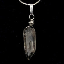 Load image into Gallery viewer, Smoky Quartz Sterling Silver Crystal | 1 1/2" Long | Smoky Clear | 1 Pendant |